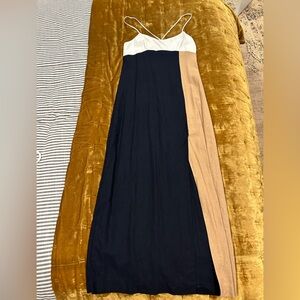 Zara Black and Cream Midi Dress